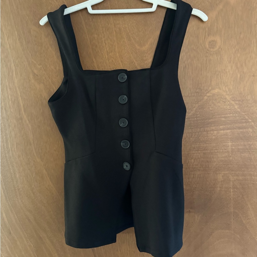 Maeve Black Button-Front Blouse